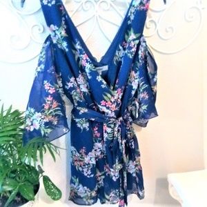Beautiful Bailey Blue Floral Romper
